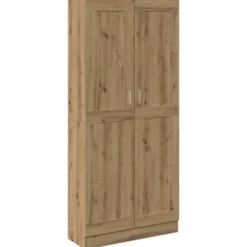 vidaXL - Boekenkast met schappen en 2 deuren - Artisan eiken - 82.5x30.5x185 cm