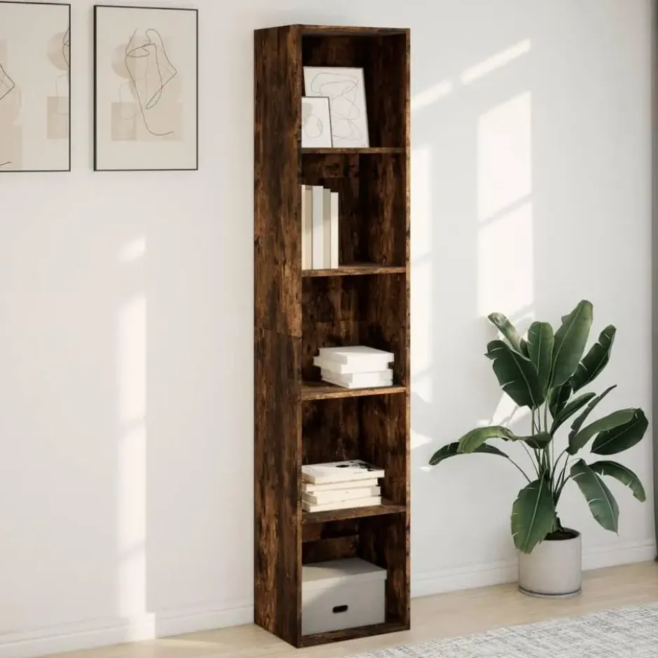 vidaXL - Boekenkast met 5 vakken voor woonkamers - Gerookt eiken - 40x30x189 cm