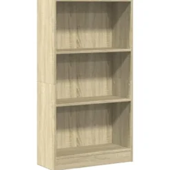 vidaXL - Boekenkast met 3 vakken - Sonoma eiken - Bewerkt hout - 60x24x109 cm