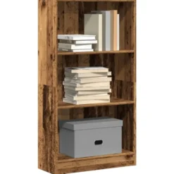 vidaXL - Boekenkast met 3 vakken - Oud hout - Bewerkt hout - 60x24x109 cm