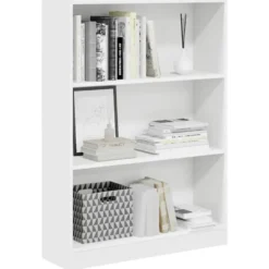 vidaXL - Boekenkast met 3 vakken - Wit - Bewerkt hout - 80x24x109 cm