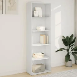 vidaXL - Boekenkast met 5 vakken voor woonkamers - Wit - Hout - 60x30x189 cm