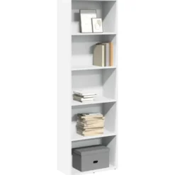 vidaXL - Boekenkast met 5 vakken voor woonkamers - Wit - Hout - 60x30x189 cm