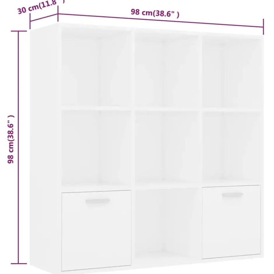 vidaXL - Boekenkast - Wit - Bewerkt hout