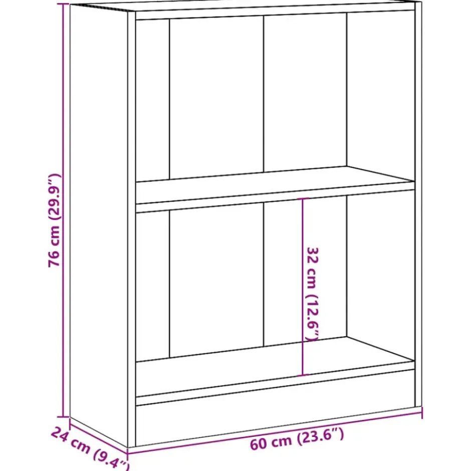 vidaXL - Boekenkast - Zwart - Bewerkt hout