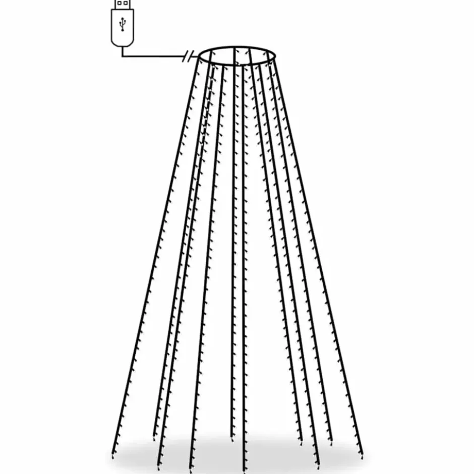 vidaXL - Boomverlichting - Wit - PVC - 500 cm