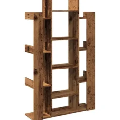 vidaXL - Boomvormige boekenplank met 13 vakken - Oud hout - 86x25.5x140 cm