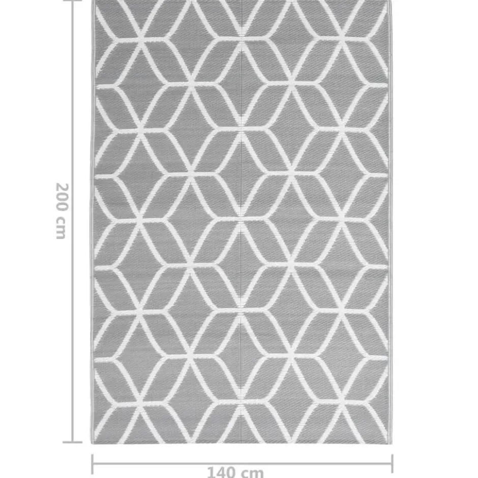 vidaXL - Buitenkleed - Grijs - Polypropyleen - 140 x 200 cm