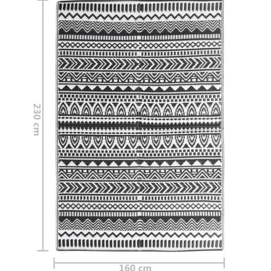 vidaXL - Buitenkleed - Zwart - Polypropyleen - 160 x 230 cm