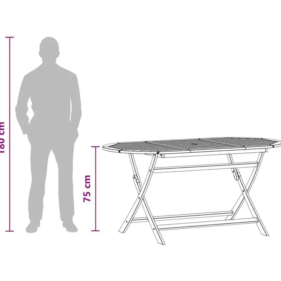 vidaXL - Buiten Tafel - Bruin - Hout - 160 x 85 x 75 cm