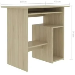 vidaXL - Bureau - Bruin - Bewerkt hout