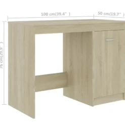 vidaXL - Bureau - Bruin - Bewerkt hout