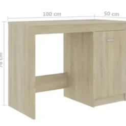 vidaXL - Bureau - Bruin - Bewerkt hout