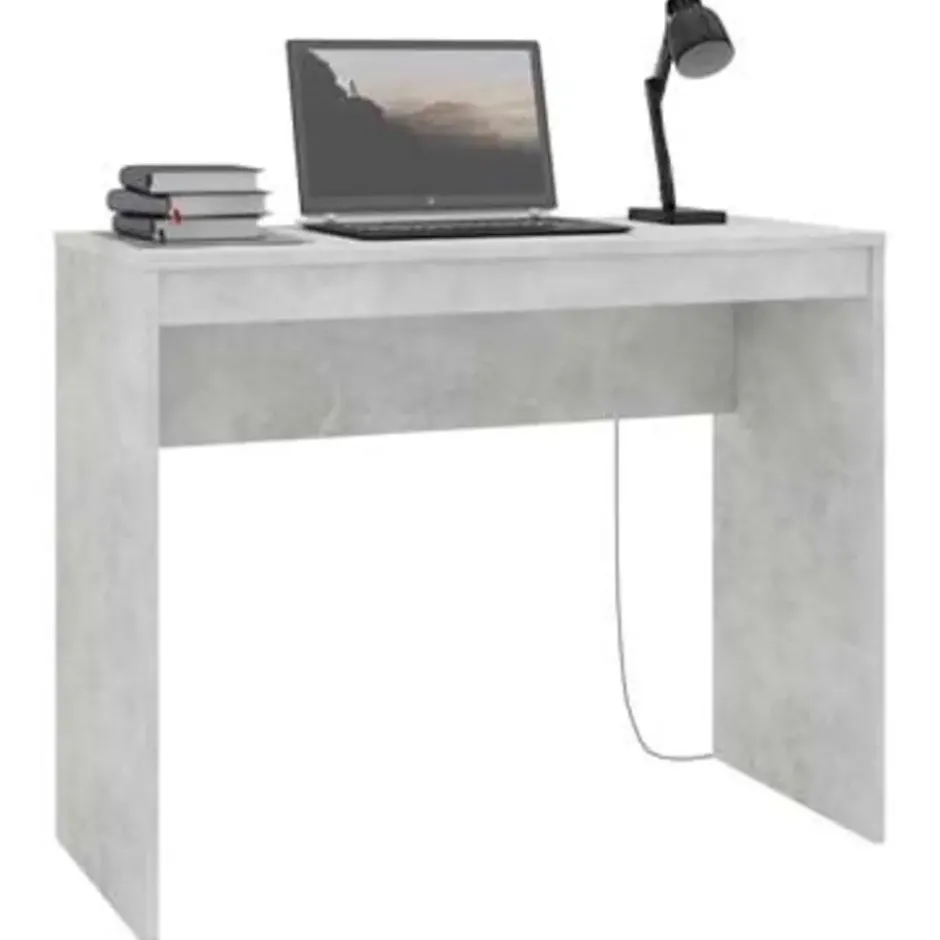 vidaXL - Bureau - Grijs - Bewerkt hout