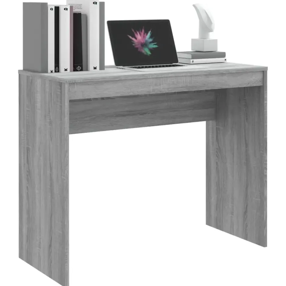 vidaXL - Bureau - Grijs - Bewerkt hout