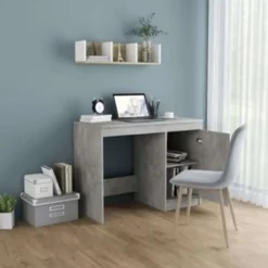 vidaXL - Bureau - Grijs - Bewerkt hout