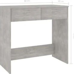 vidaXL - Bureau - Grijs - Bewerkt hout