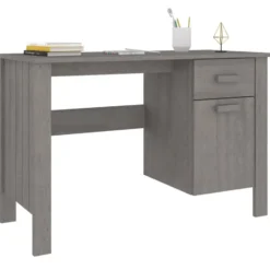 vidaXL - Bureau - Grijs - Grenenhout