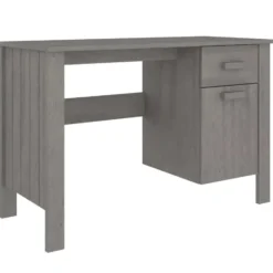vidaXL - Bureau - Grijs - Grenenhout
