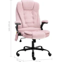 vidaXL - Bureaustoel - Roze - Fluweel