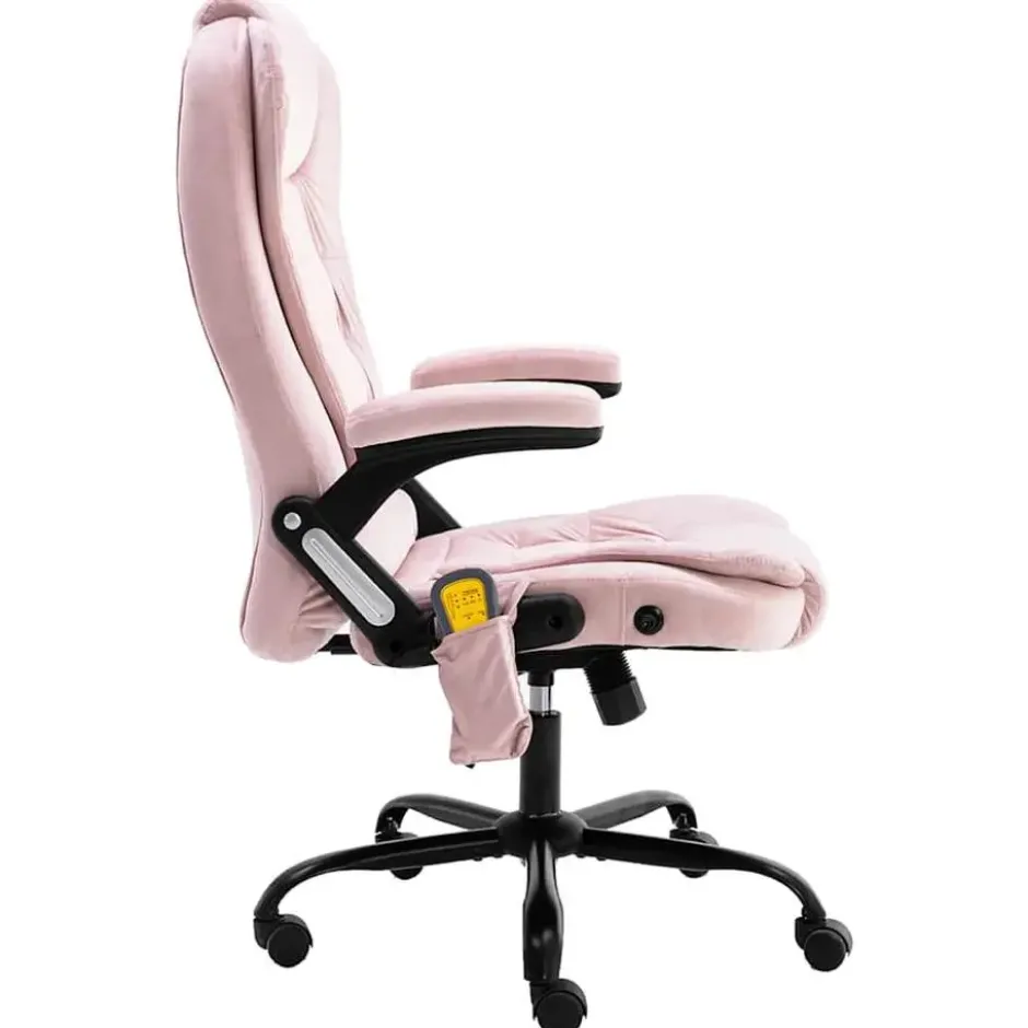 vidaXL - Bureaustoel - Roze - Fluweel