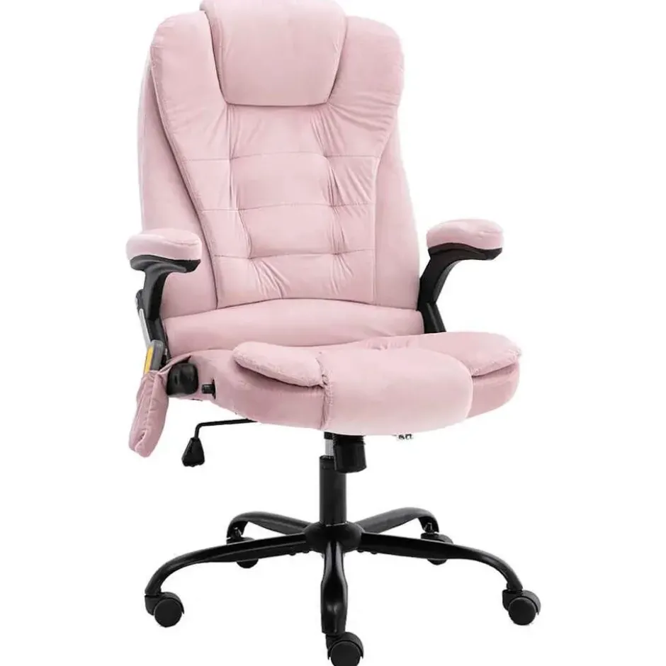 vidaXL - Bureaustoel - Roze - Fluweel