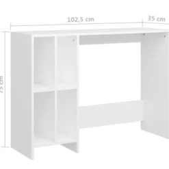 vidaXL - Bureau - Wit - Bewerkt hout