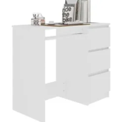vidaXL - Bureau - Wit - Bewerkt hout