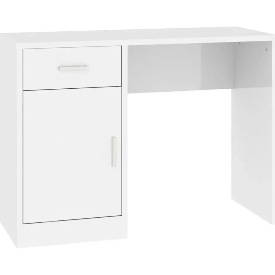 vidaXL - Bureau - Wit - Bewerkt hout