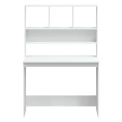 vidaXL - Bureau - Wit - Bewerkt hout
