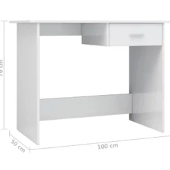 vidaXL - Bureau - Wit - Bewerkt hout