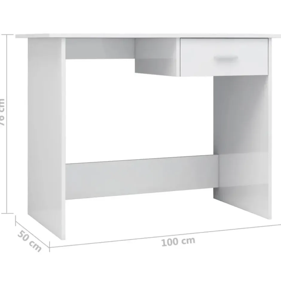 vidaXL - Bureau - Wit - Bewerkt hout