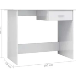 vidaXL - Bureau - Wit - Bewerkt hout