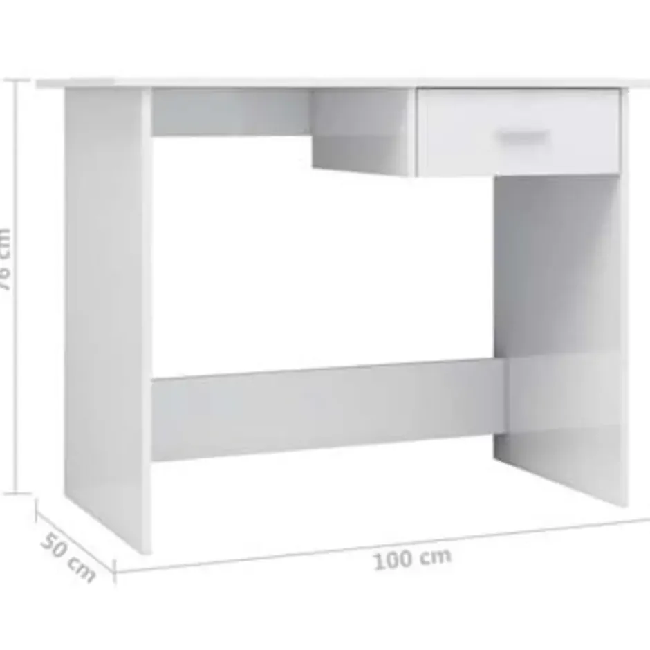 vidaXL - Bureau - Wit - Bewerkt hout