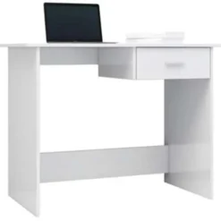 vidaXL - Bureau - Wit - Bewerkt hout