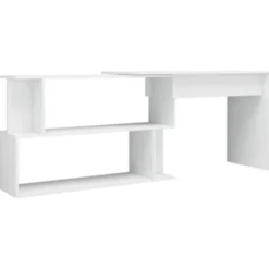 vidaXL - Bureau - Wit - Bewerkt hout