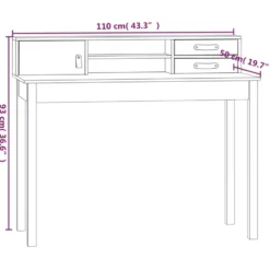 vidaXL - Bureau - Wit - Grenenhout