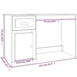vidaXL - Bureau - Zwart - Bewerkt hout