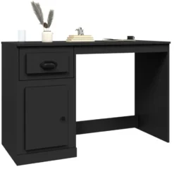 vidaXL - Bureau - Zwart - Bewerkt hout