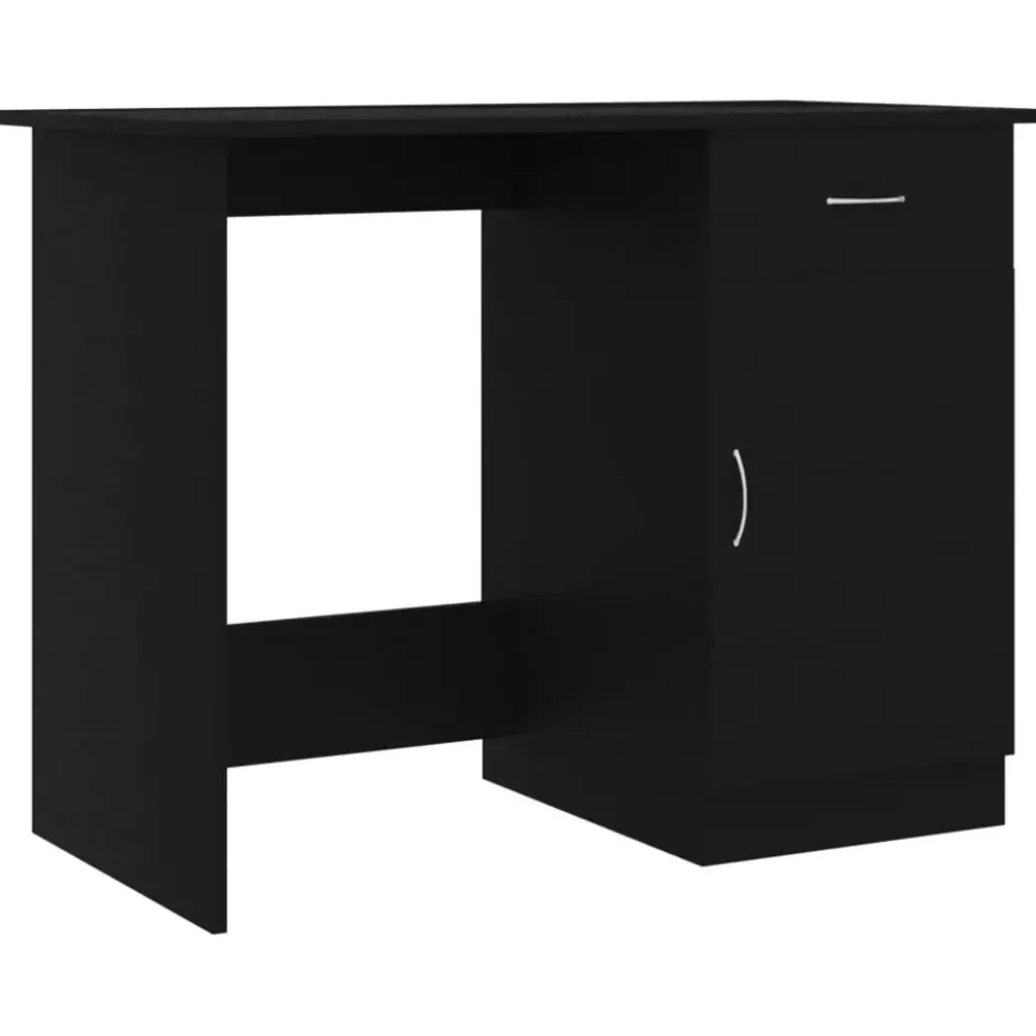 vidaXL - Bureau - Zwart - Bewerkt hout