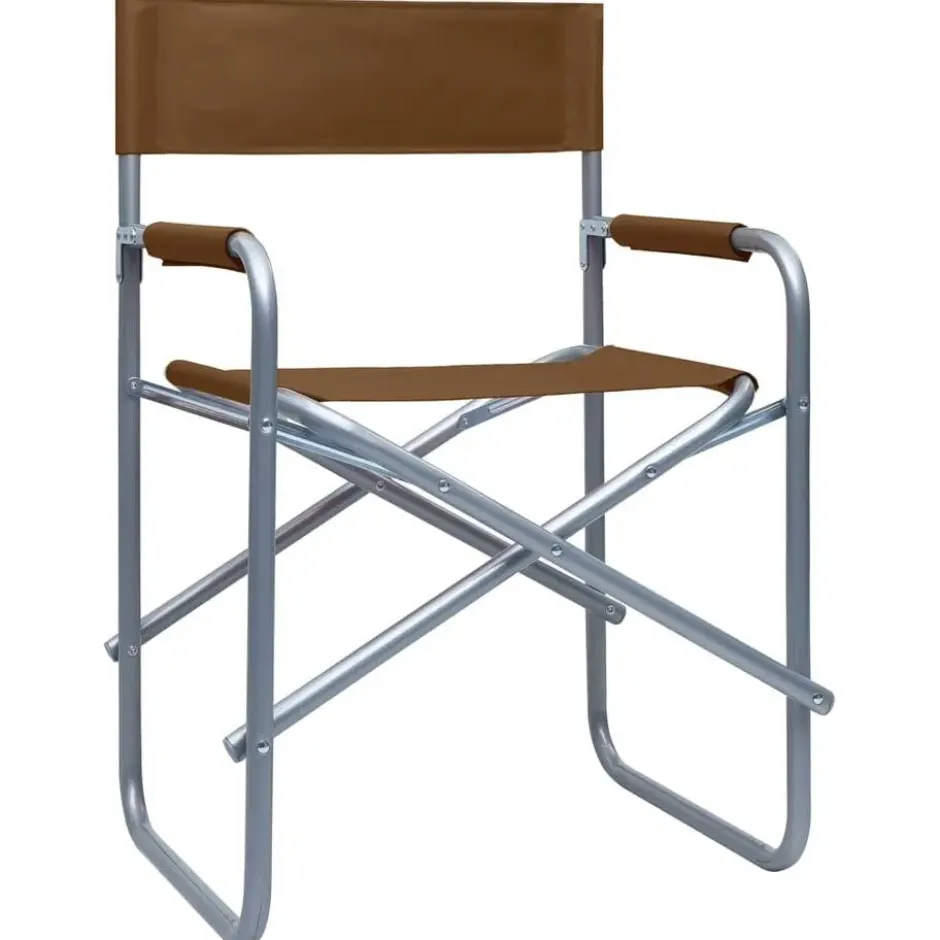vidaXL - Campingstoel - Bruin - Metaal - 2 stuks
