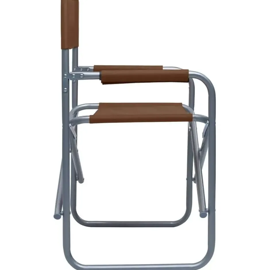 vidaXL - Campingstoel - Bruin - Metaal - 2 stuks