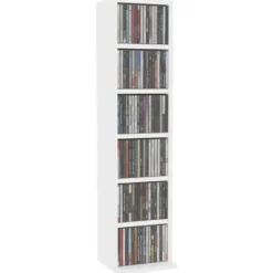 vidaXL - Cd-kast - Wit - Bewerkt hout