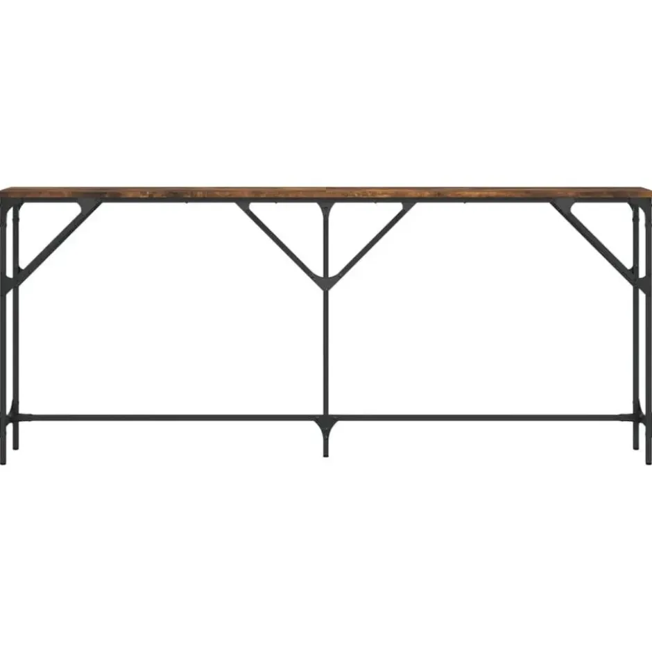 vidaXL - Consoletafel - Gerookt eiken - Bewerkt hout - 180x23x75 cm