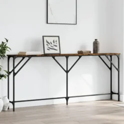 vidaXL - Consoletafel - Gerookt eiken - Bewerkt hout - 180x23x75 cm