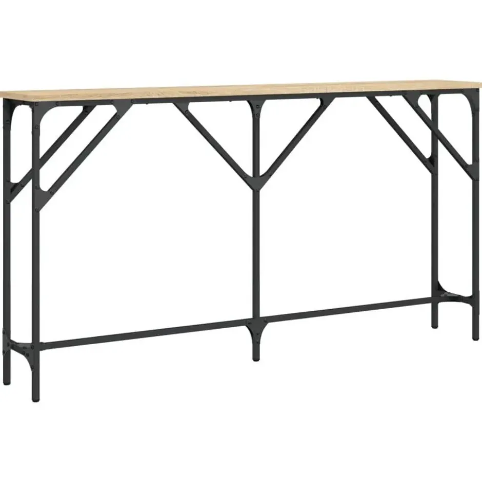 vidaXL - Consoletafel - Sonoma eiken - Bewerkt hout - 140x23x75 cm