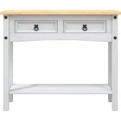 vidaXL - Console Tafel - Wit - Grenenhout