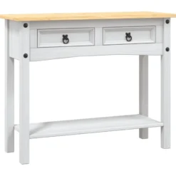 vidaXL - Console Tafel - Wit - Grenenhout