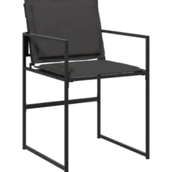 vidaXL - 9-delige inklapbaar Tuinset gris kussens -Zwart textileen - 220x107 cm