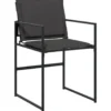 vidaXL - 7-delige inklapbaar Tuinset gris kussens -Zwart textileen - 165x107 cm